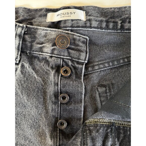 MOUSSY Vintage High Rise Button Fly Perrysburg Shorts in Light Black - Picture 3 of 8